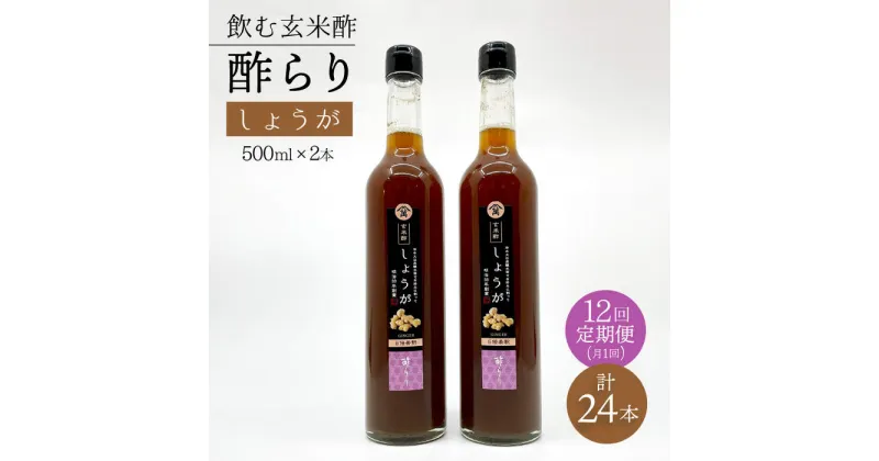 【ふるさと納税】【飲む玄米酢】 【12回定期便】酢らり 大瓶2本セット（しょうが）＜川添酢造＞ [CDN097]