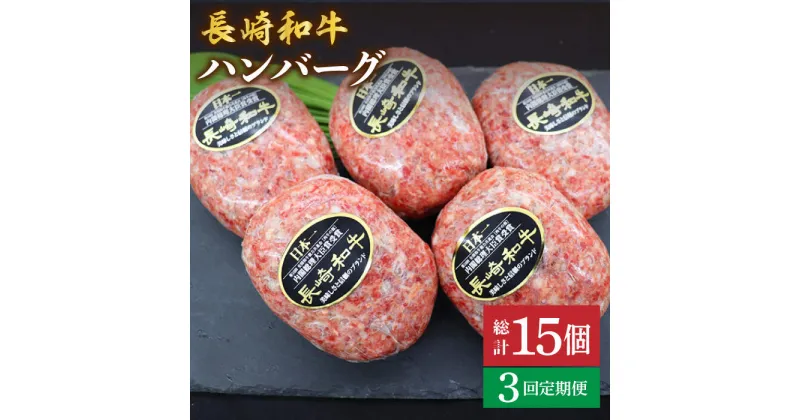 【ふるさと納税】【溢れ出る肉汁】【3回定期便】長崎和牛ハンバーグ 5個＜ミート販売黒牛＞ [CBA082]