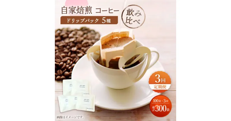 【ふるさと納税】【飲み比べ】【3回定期便】ドリップバック 自家焙煎コーヒー 100袋（5種類×20袋） ＜giko coffee＞ [CFK038]