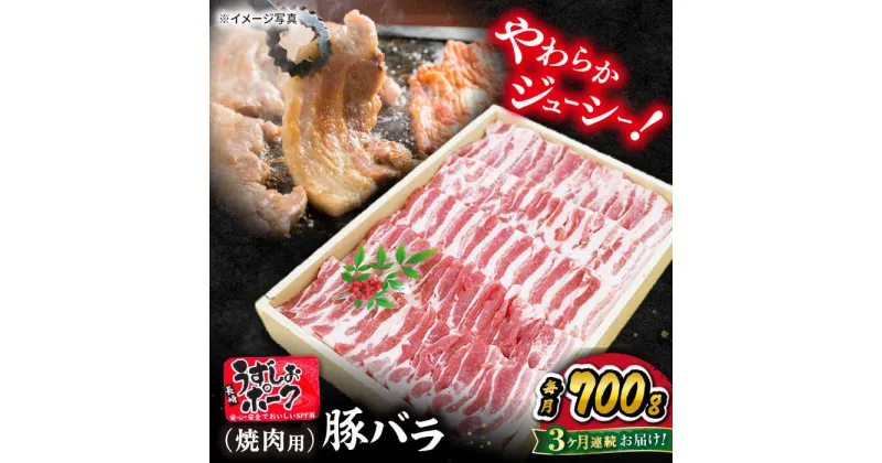 【ふるさと納税】【 訳あり 】【3回定期便】長崎うずしおポーク バラ （ 焼肉 用）700g＜スーパーウエスト＞ [CAG020]長崎 西海 豚 ブタ 豚肉 バラ 便利 料理 やわらか ジューシー 上品 ブランド豚 焼き肉 焼肉 BBQ