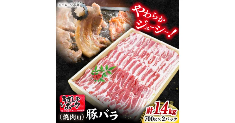 【ふるさと納税】【 訳あり 】 長崎 うずしおポーク バラ （ 焼肉 用）計1.4kg（700g×2パック）＜スーパーウエスト＞ [CAG112] 長崎 西海 豚 ブタ 豚肉 バラ 便利 料理 やわらか ジューシー 上品 ブランド豚 焼き肉 焼肉 BBQ