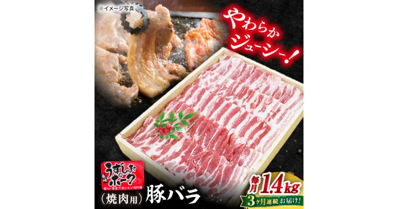 【ふるさと納税】【 訳あり 】【3回 定期便 】長崎うずしお ポーク バラ （ 焼肉 用）1.4kg ＜スーパーウエスト＞ [CAG113] 長崎 西海 豚 ブタ 豚肉 バラ 便利 料理 やわらか ジューシー 上品 ブランド豚 焼き肉 焼肉 BBQ