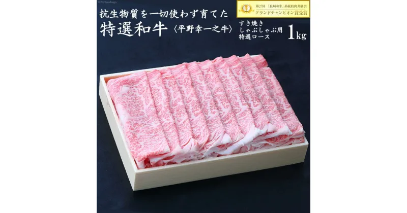 【ふるさと納税】特選和牛＜平野幸一之牛＞牛すき焼きしゃぶしゃぶ用1kg＜焼肉薩摩＞【長崎県雲仙市】