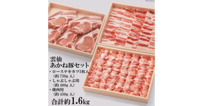 【ふるさと納税】雲仙あかね豚 ロース 750g 焼き肉450g しゃぶしゃぶ 400g セット [雲仙どまんなか 長崎県 雲仙市 item1681] 豚肉 ぶたにく国産 セット 冷凍 ブランド豚 100％