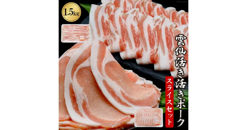 【ふるさと納税】【安心・安全な豚肉】雲仙活き活きポーク スライス セット 1.5kg ( ロース1kg・バラ500g ) [荒木精肉店 長崎県 雲仙市 item1642] 豚肉 ローススライス 豚バラ 国産