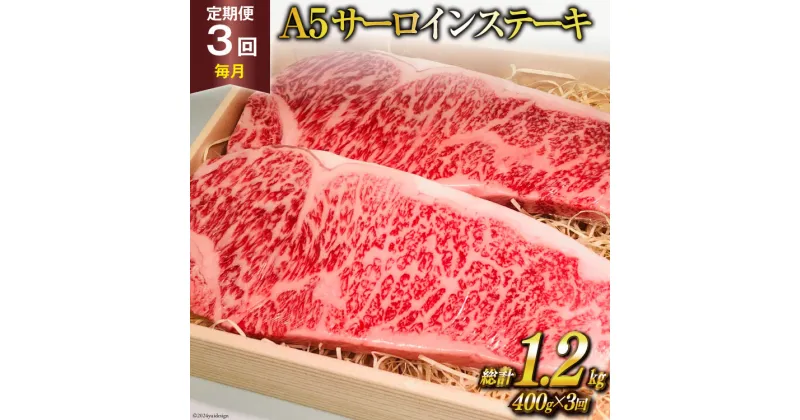 【ふるさと納税】定期便 3回 牛肉 雲仙育ち おがわ牛 A5 サーロインステーキ 総計1.2kg(400g×3回) [焼肉おがわ 長崎県 雲仙市 item1597] ステーキ 黒毛和牛 冷凍