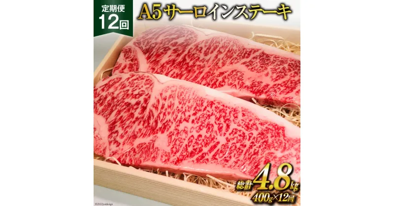 【ふるさと納税】定期便 12回 牛肉 雲仙育ち おがわ牛 A5 サーロインステーキ 総計4.8kg(400g×12回) [焼肉おがわ 長崎県 雲仙市 item1599] ステーキ 黒毛和牛 冷凍