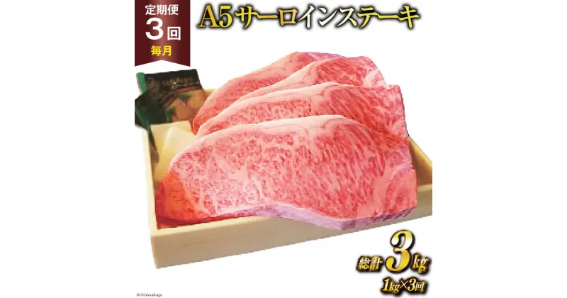 【ふるさと納税】定期便 3回 牛肉 雲仙育ち おがわ牛 A5 サーロインステーキ 総計3kg(1kg×3回) ステーキ 黒毛和牛 冷凍 [焼肉おがわ 長崎県 雲仙市 item1844]