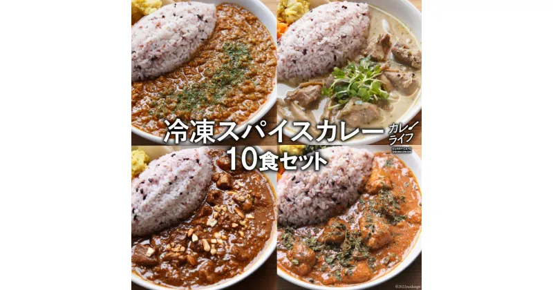 【ふるさと納税】冷凍スパイスカレー 4種 計10食セット [カレーライフ 長崎県 雲仙市 item0818] キーマ グリーン チキン ポーク 詰め合わせ 食べ比べ