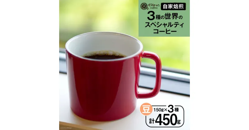 【ふるさと納税】コーヒー 世界の3種 スペシャルティコーヒー 飲み比べ セット【豆】150g×3種 計450g [Citruss Coffee 長崎県 雲仙市 item1787] 珈琲 コーヒー豆 飲み比べ セット