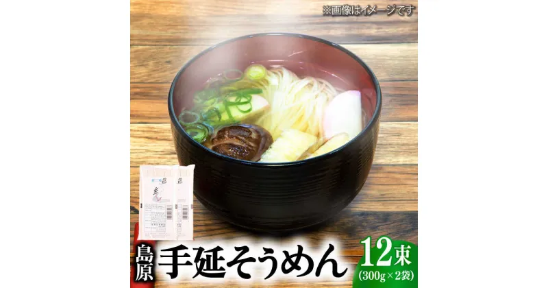 【ふるさと納税】島原手延そうめん 600g (50g×6束×2袋） / そうめん 素麺 乾麺 常温 ギフト プレゼント 贈り物 / 南島原市 / 本多兄弟商会 [SAU004]