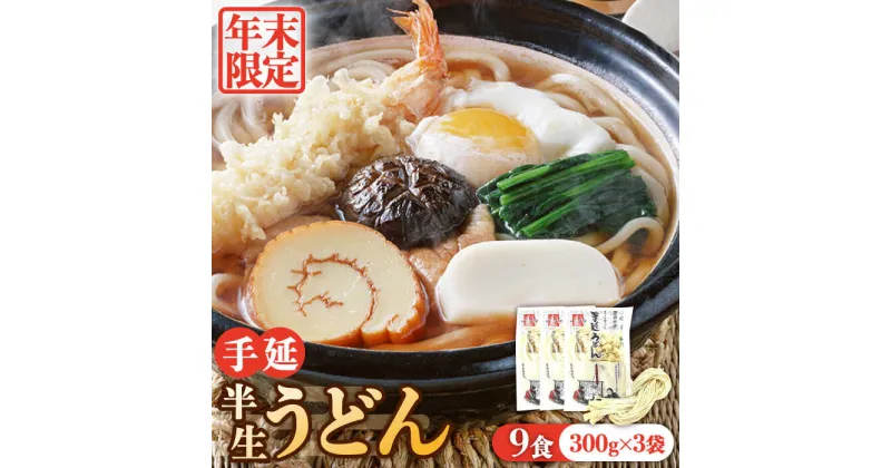 【ふるさと納税】【年末限定】手延べ 半生 うどん 9食 300g×3袋 半生麺 手延べ 煮込みうどん 釜揚げうどん 鍋 ざるうどん / 南島原市 / 川上製麺 [SCM048]