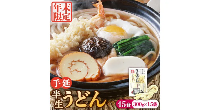 【ふるさと納税】【10/28値上げ予定】【年末限定】手延べ 半生 うどん 45食 300g×15袋 / 南島原市 / 川上製麺 [SCM051] 半生麺 手延べ 煮込みうどん 釜揚げうどん 鍋 ざるうどん 南島原 九州