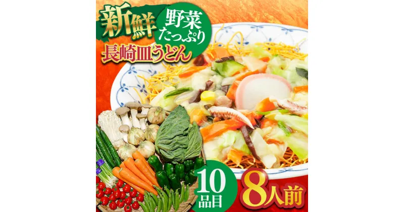 【ふるさと納税】【10/28値上げ予定】長崎皿うどん 8人前 野菜 10品目 果物 1品目 セット / 麺 皿うどん 具入り / 南島原市 / 贅沢宝庫 [SDZ002]