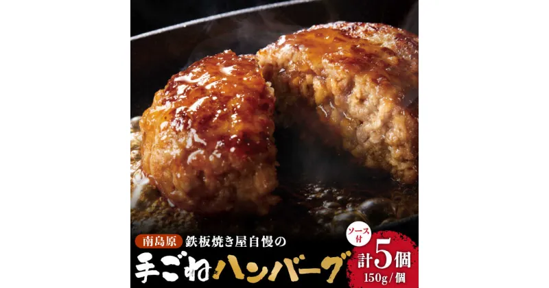 【ふるさと納税】【10/28値上げ予定】南島原手ごね ハンバーグ オリジナル ソース付き 150g×5個 / 手ごね おかず 冷凍 牛肉 豚肉 / 南島原市 / はなぶさ [SCN038]