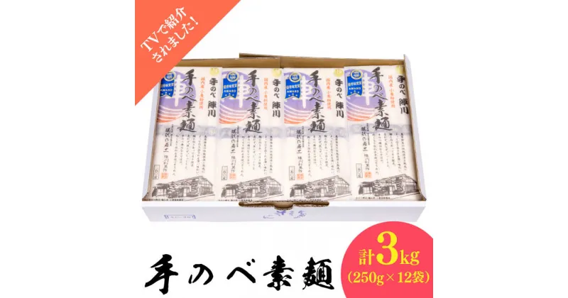 【ふるさと納税】【10/28値上げ予定】【手のべ陣川】 島原 手延べそうめん 3kg/SC-35 / 袋入 そうめん 素麺 麺 乾麺 / 南島原市 / 南島原市 / ながいけ [SCH017]