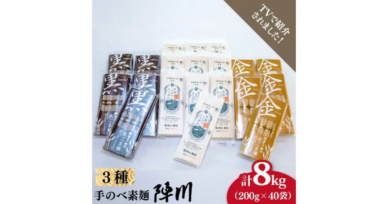 【ふるさと納税】【手のべ陣川：ふるさと納税 限定商品】 島原 有機 手延べそうめん 手延べごま麺 詰合せ 8kg / TA-200 / そうめん 素麺 ごま麺 麺 乾麺 食べ比べ / 南島原市 / ながいけ [SCH030]