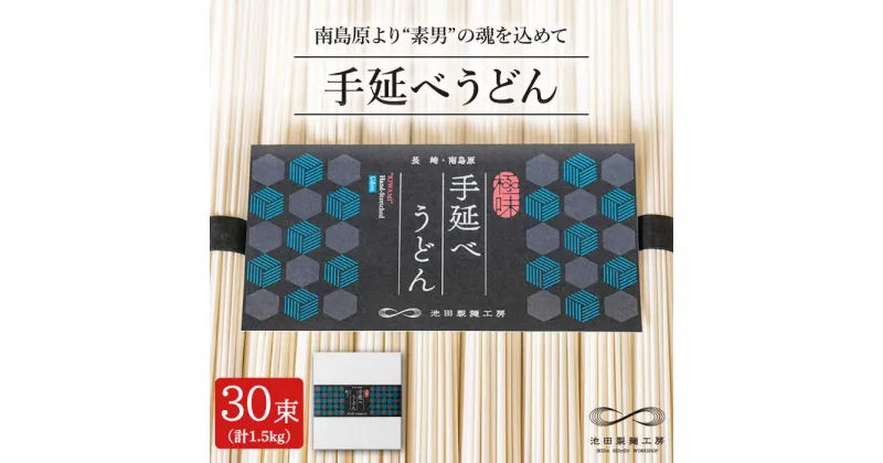 【ふるさと納税】手延べうどん 1.5kg（50g×30束）/ うどん ウドン 饂飩 麺 めん 乾麺 / 南島原市 / 池田製麺工房 [SDA058]
