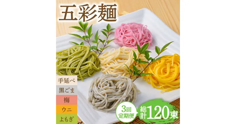 【ふるさと納税】【10/28値上げ予定】【3回定期便】五彩麺 セット 40束 / そうめん 素麺 黒ごま 梅 うに よもぎ / 麺 乾麺 食べ比べ 詰め合わせ カラフル / 南島原市 / のうち製麺 [SAF027]