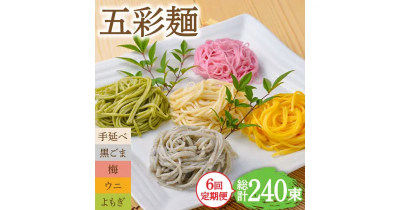 【ふるさと納税】【10/28値上げ予定】【6回定期便】五彩麺 セット 40束 / そうめん 素麺 黒ごま 梅 うに よもぎ / 麺 乾麺 食べ比べ 詰め合わせ カラフル / 南島原市 / のうち製麺 [SAF028]