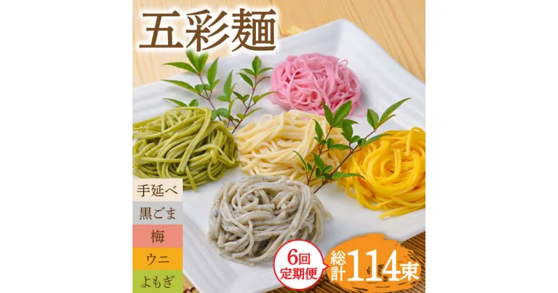 【ふるさと納税】【10/28値上げ予定】【6回定期便】五彩麺 セット 19束 / そうめん 素麺 黒ごま 梅 うに よもぎ / 麺 乾麺 食べ比べ 詰め合わせ カラフル / 南島原市 / のうち製麺 [SAF031]