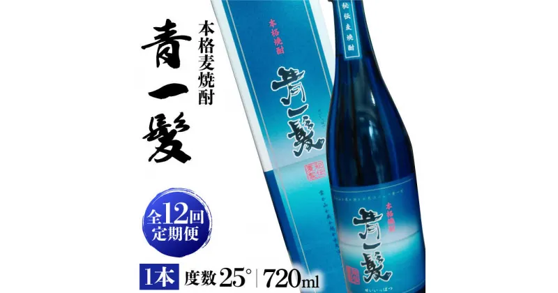 【ふるさと納税】【10/28値上げ予定】【12回定期便】本格 麦焼酎 青一髪 25° 720ml×1本 化粧箱入 / 贈答用 酒 焼酎 南島原市 / 久保酒造場 [SAY010]