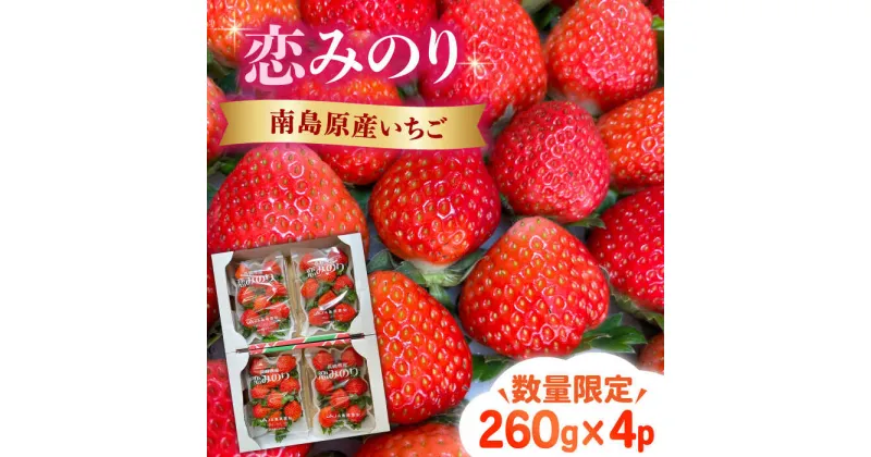 【ふるさと納税】【10/28値上げ予定】【2025年1月〜発送】南島原産 いちご 「恋みのり」約260g×4P / イチゴ 苺 フルーツ 果物 / 南島原市 / あゆみfarm[SFF001]