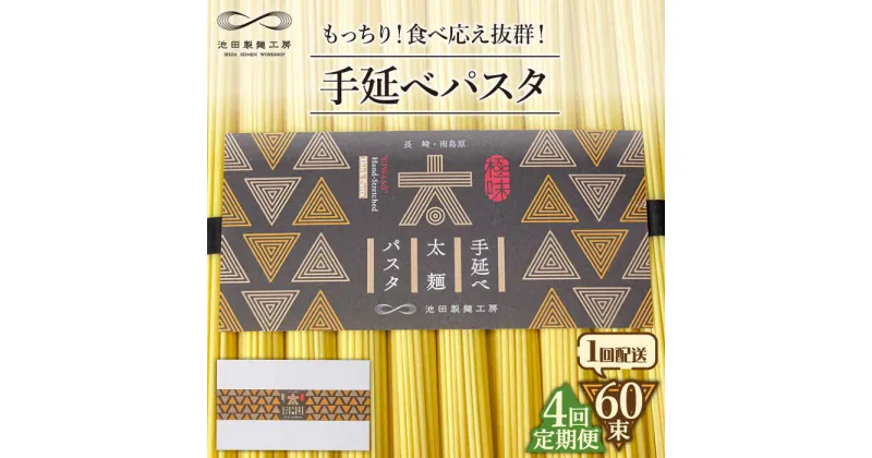 【ふるさと納税】【10/28値上げ予定】【4回定期便】手延べ太麺パスタ 3kg (50g×60束) / スパゲッティ 麺 乾麺 / 南島原市 / 池田製麺工房[SDA075]