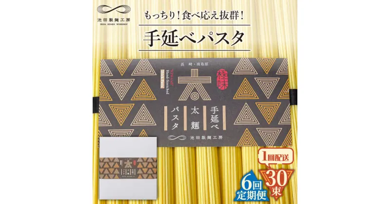 【ふるさと納税】【10/28値上げ予定】【6回定期便】手延べ太麺パスタ 1.5kg (50g×30束) / スパゲッティ 麺 乾麺 / 南島原市 / 池田製麺工房[SDA071]