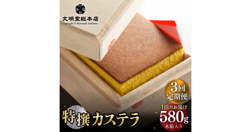 【ふるさと納税】【全3回定期便】【木箱入り】特撰カステラ 580g 長与町/文明堂総本店 [EAK002] カステラ 長崎 贈答 ギフト お土産 デザート 熨斗 人気 和菓子 常温 かすてら ざらめ ザラメ お取り寄せ 文明堂 定期 定期便