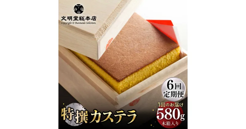 【ふるさと納税】【全6回定期便】【木箱入り】特撰カステラ 580g 長与町/文明堂総本店 [EAK003] カステラ 長崎 贈答 ギフト お土産 デザート 熨斗 人気 和菓子 常温 かすてら ざらめ ザラメ お取り寄せ 文明堂 定期 定期便