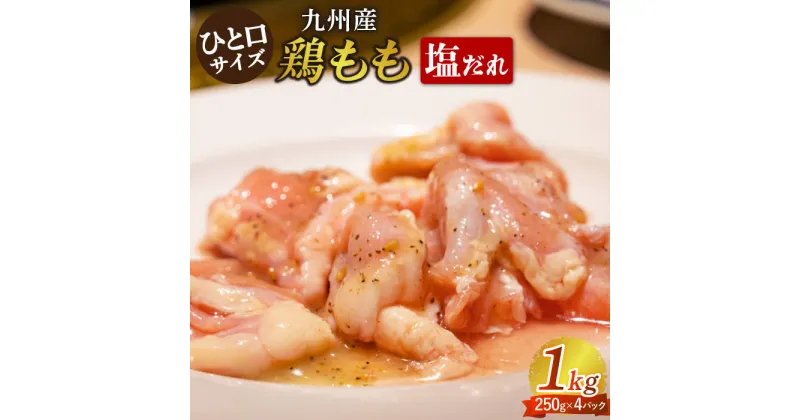 【ふるさと納税】【九州産】鶏もも（塩だれ味） 1kg（250g×4袋）/長与町 長与町/岩永ホルモン [EAX120] 国産 鶏肉 モモ肉 もも肉 味付き 小分け カット 冷凍 とりもも ももにく とりにく