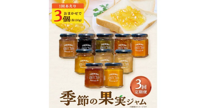 【ふるさと納税】【3回定期便】季節の果実ジャム 3個（各120g） 長与町/アグリューム [EAI089] 瓶 セット ジャム