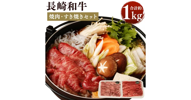 【ふるさと納税】長崎和牛 焼肉・すき焼きセット 合計約1kg 約500g×各1パック 2種セット 牛肉 赤身 すき焼き 国産 九州産 長崎県産 焼肉 冷凍 送料無料