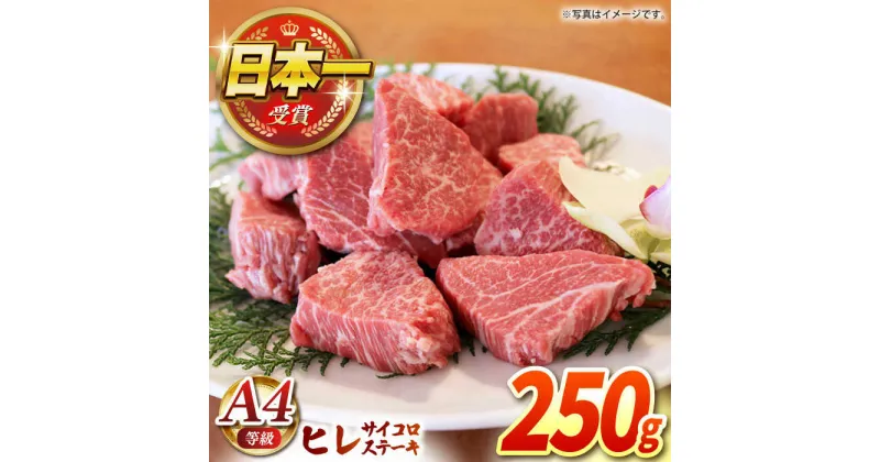 【ふるさと納税】【農場直営/A4ランク】長崎和牛ヒレサイコロステーキ 250g 赤身 希少部位 ヒレ ステーキ ヒレ肉 フィレ 大人気 日本一 【焼肉音琴】 [BCT011]