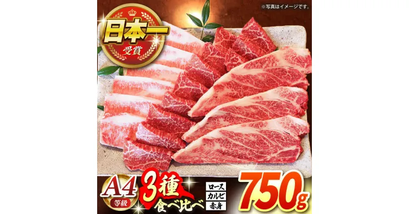 【ふるさと納税】【農場直営/A4ランク】長崎和牛焼肉3種(ロース・カルビ・赤身)食べ比べセット 750g（250g×3）やきにく 食べ比べ セット BBQ 【焼肉音琴】 [BCT019]