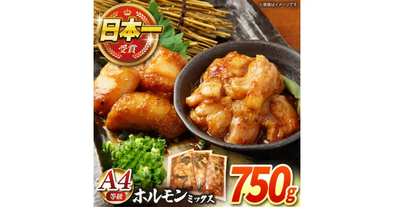 【ふるさと納税】【農場直営/A4ランク】長崎和牛ホルモンミックス 750g（250g×3）ホルモン ほるもん 焼肉用 こだわり 味付け 日本一【焼肉音琴】 [BCT020]