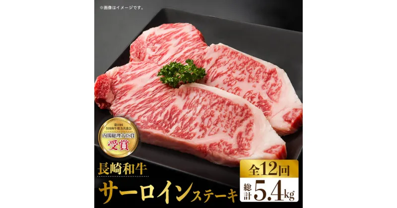 【ふるさと納税】【全12回定期便】長崎和牛 霜降り サーロイン ステーキ 計5.4kg（約225g×2枚/回）東彼杵町/株式会社彼杵の荘 [BAU082]