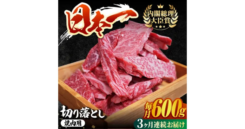 【ふるさと納税】【3回定期便】 長崎和牛 切り落とし（焼肉用）600g 赤身 霜降り 部位ミックス BBQ やきにく うまい ジューシー 東彼杵町/有限会社大川ストアー [BAJ109]