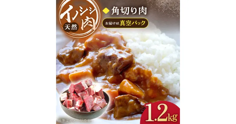 【ふるさと納税】ジビエ 天然イノシシ肉 角切り肉 1,200g（カレー・シチュー）【照本食肉加工所】[OAJ015] / ジビエ 天然 猪 いのしし イノシシ 猪肉 お肉 精肉 スライス肉 冷凍 九州産 長崎県産 産地直送 柔らかい ぼたん鍋 しし 鍋用 じびえ 真空パック 豚肉 代用 臭みなし