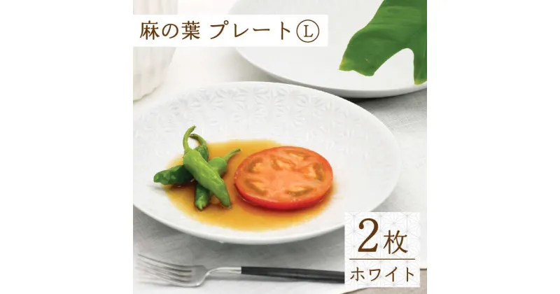 【ふるさと納税】【波佐見焼】麻の葉 ホワイト プレート Lサイズ 2枚 / 21cm パスタ皿 カレー皿 オシャレ おしゃれ お洒落 焼き物 焼物 工芸品 波佐見 食器 モダン かわいい ギフト【聖栄陶器】 [OAR003]