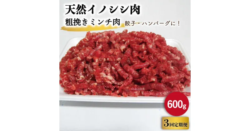 【ふるさと納税】【3回定期便】ジビエ 天然 イノシシ肉 粗挽きミンチ肉 600g / 猪 いのしし イノシシ 猪肉 お肉 精肉 あらびき 冷凍 九州産 長崎県産【照本食肉加工所】 [OAJ040]