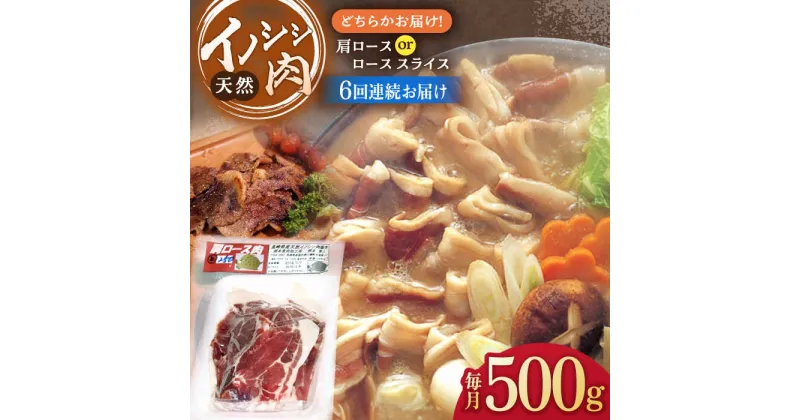 【ふるさと納税】【6回定期便】イノシシ肉 肩ロース or ロース スライス 500g /ジビエ 天然 猪 いのしし イノシシ 猪肉 お肉 しし鍋 精肉 冷凍 九州産 長崎県産【照本食肉加工所】 [OAJ043]