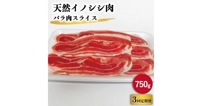 【ふるさと納税】【3回定期便】ジビエ 天然 イノシシ肉 バラ肉スライス 750g / 猪 いのしし イノシシ 猪肉 お肉 しし鍋 精肉 冷凍 九州産 長崎県産【照本食肉加工所】 [OAJ049]