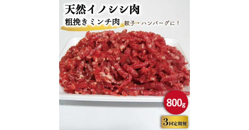 【ふるさと納税】【3回定期便】ジビエ 天然 イノシシ肉 粗挽きミンチ肉 800g / 猪 いのしし イノシシ 猪肉 お肉 精肉 あらびき 冷凍 九州産 長崎県産【照本食肉加工所】 [OAJ067]