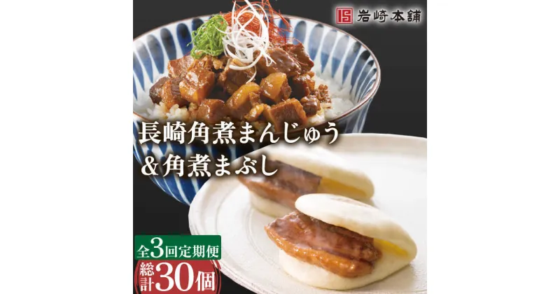 【ふるさと納税】【3回定期便】角煮 まんじゅう＆ 角煮 まぶし 各5個（計10個）を3回お届け！(総計30個)/ 角煮まん 角煮 肉まん ギフト 肉 豚 グルメ ギフト おやつ おつまみ おかず 取り寄せ 贈答用 中華料理 ご飯 お供【株式会社岩崎食品】 [OCT010]