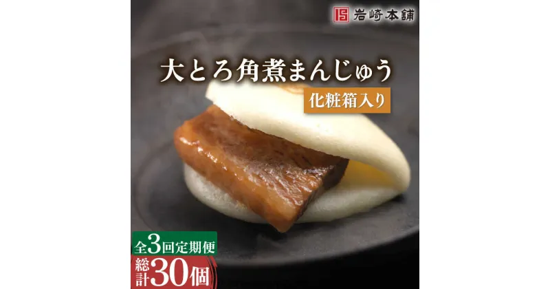 【ふるさと納税】【3回定期便】大とろ 角煮 まんじゅう 10個 (総計30個) / 角煮まん 角煮 肉まん ギフト 贈答用 肉 豚 グルメ おやつ おつまみ おかず 取り寄せ 贈答用【株式会社岩崎食品】 [OCT014]