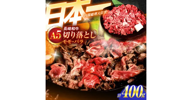 【ふるさと納税】長崎和牛A5ランク 赤身切り落とし（モモ・バラ）（400g）【肉のあいかわ】[OCH021]